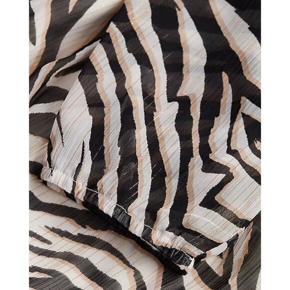 Express Rachel Zoe Collaboration Zebra Print One Shoulder Ruffle Mini Dress XS - Picture 6 of 6